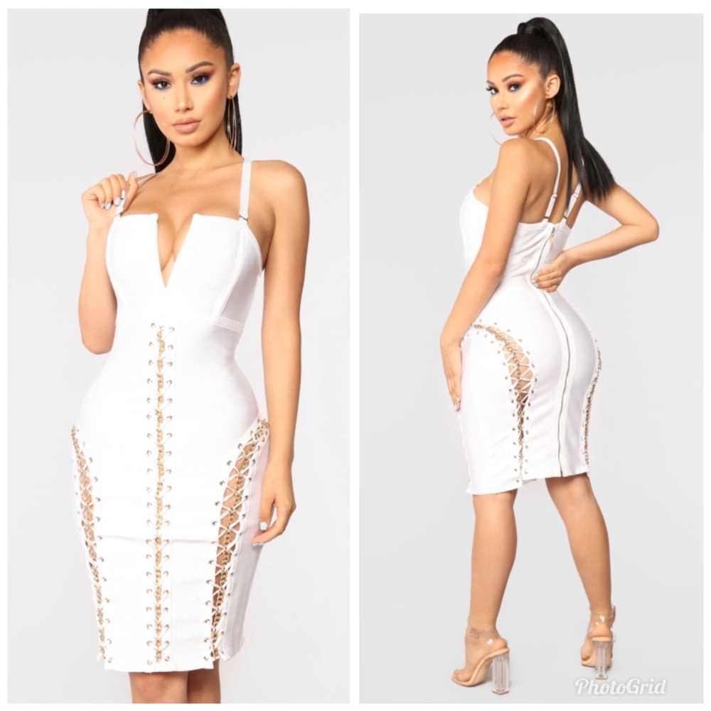 White Night out Chain Dress